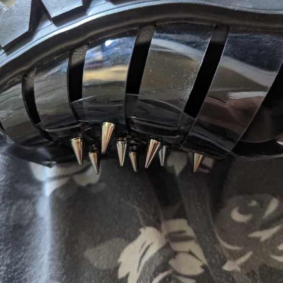 black jelly sandal chunky heel Size US 9 - Picture 3 of 4